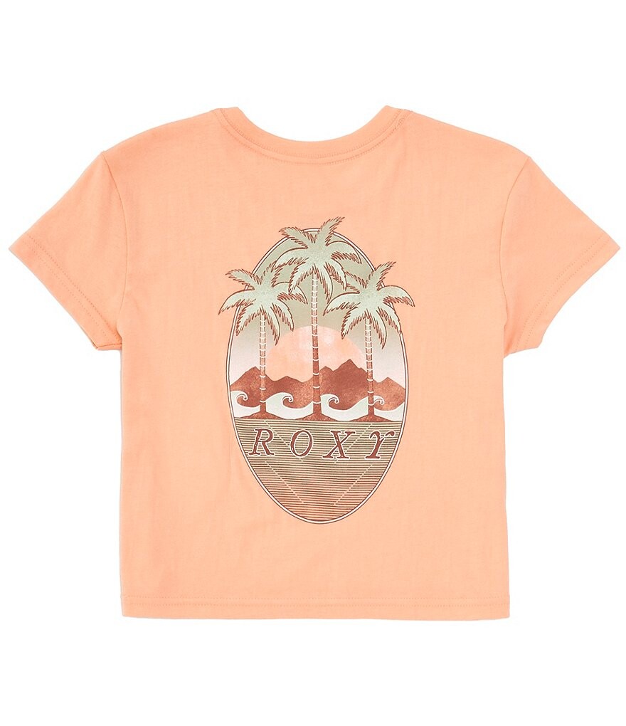 

Футболка с короткими рукавами Roxy Big Girls 7–16 Palm Arcana, розовый