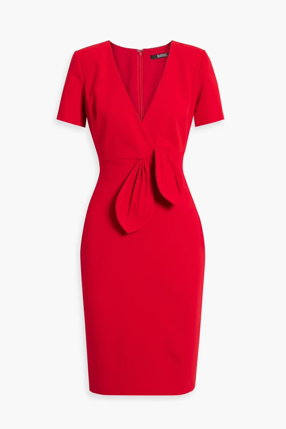 

Платье мини из кади с запахом Badgley Mischka, красный