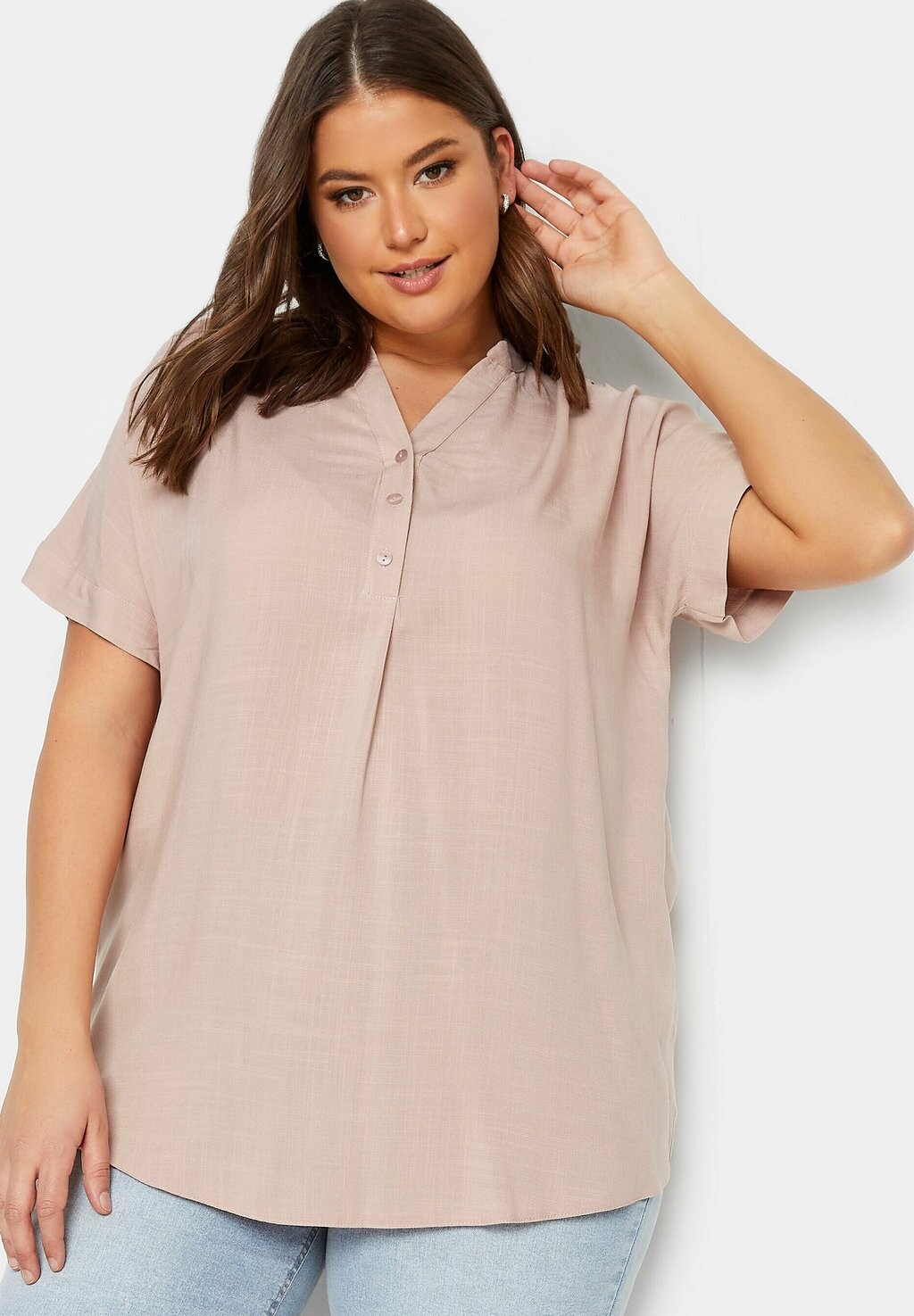 

Блузка HALF PLACKET Yours Clothing, цвет pink