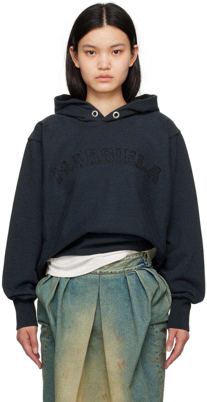 

Черный худи с необработанными краями Maison Margiela