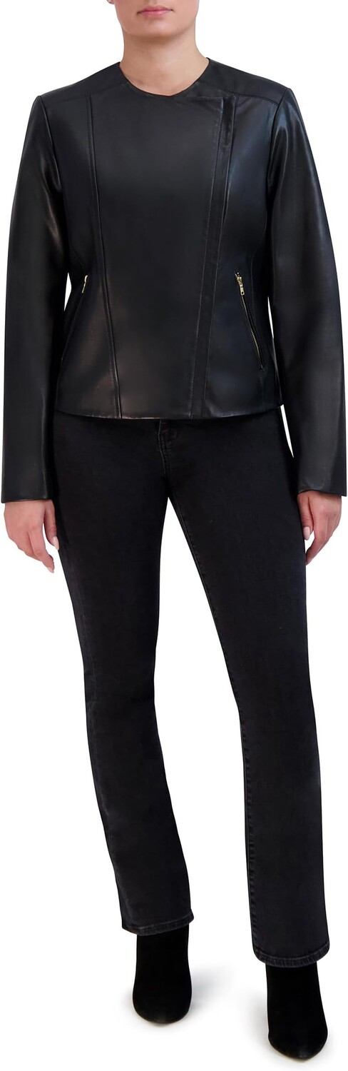 

Куртка Asymmetrical Leather Jacket Cole Haan, черный
