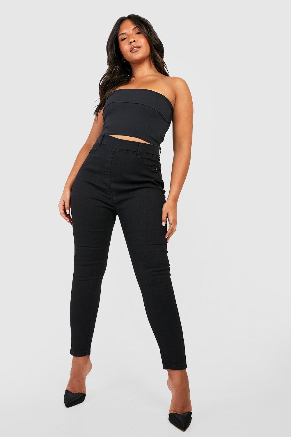 

Базовые джеггинсы Plus Rachel boohoo, черный