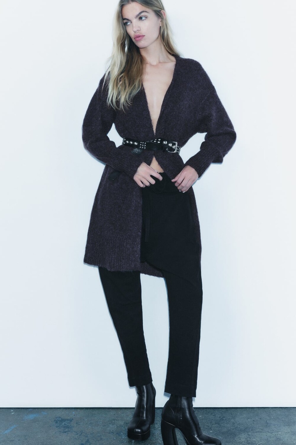 

Уютное пальто ZARA, синий