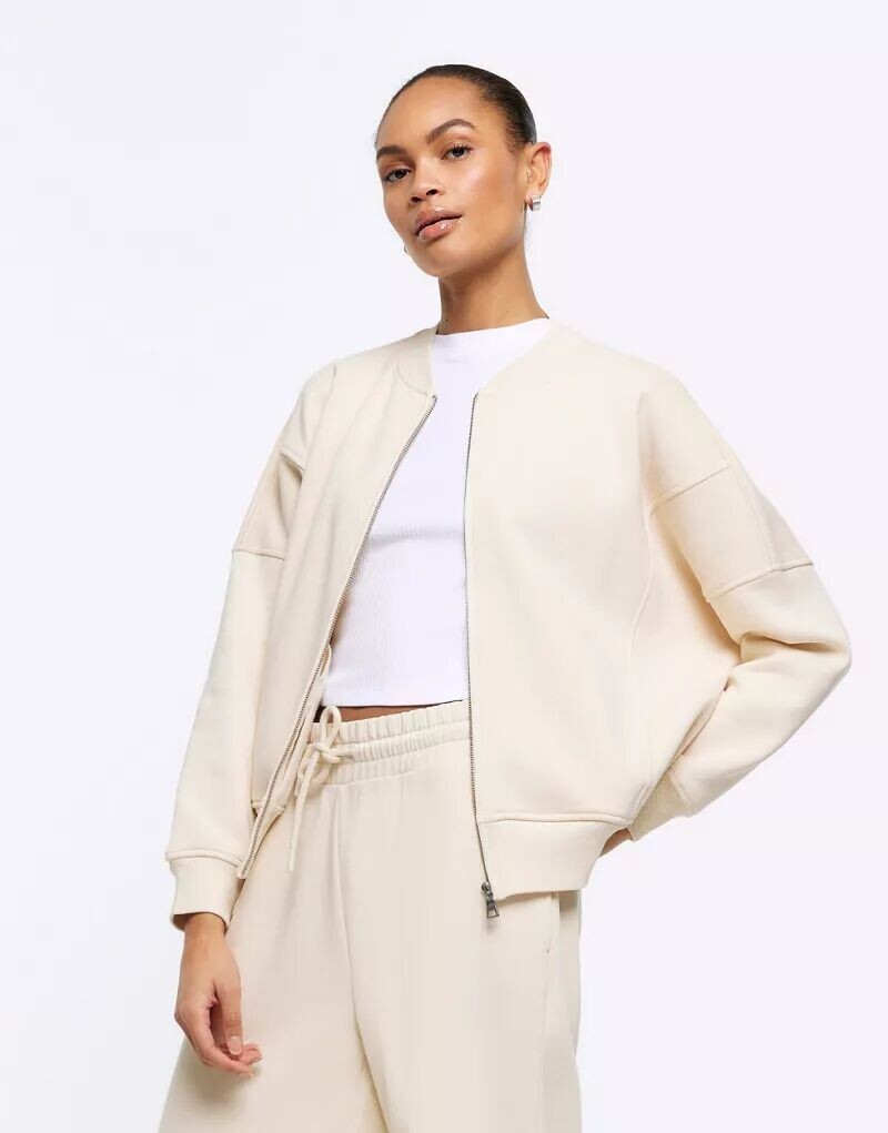 

Кремовый бомбер на молнии River Island