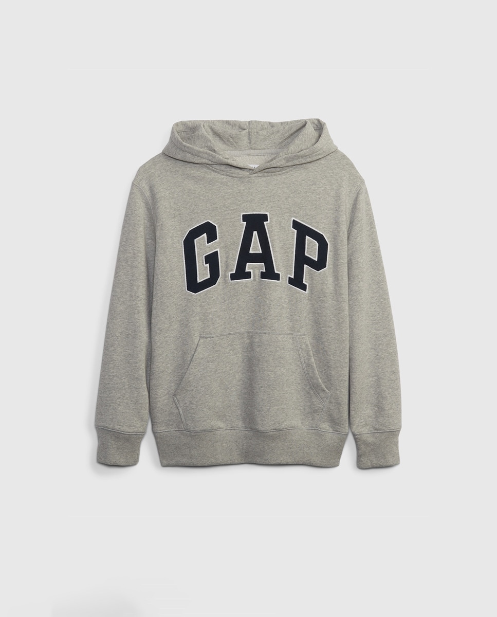 Толстовка с капюшоном для мальчика с логотипом Gap, серый толстовка для мальчика gap серый