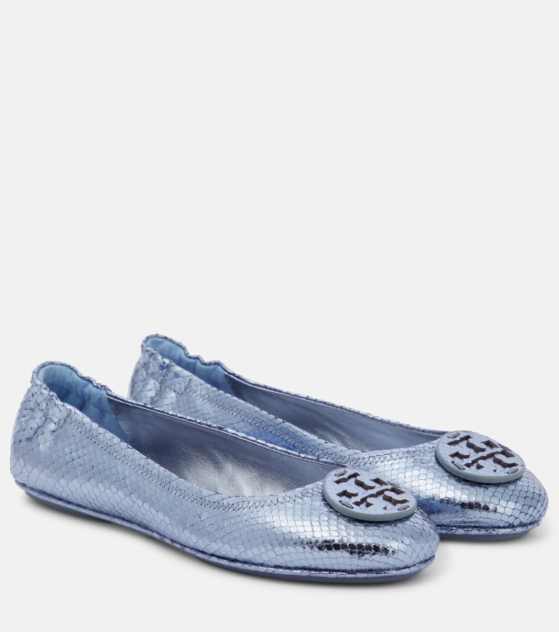 

Кожаные балетки Минни Tory Burch, синий