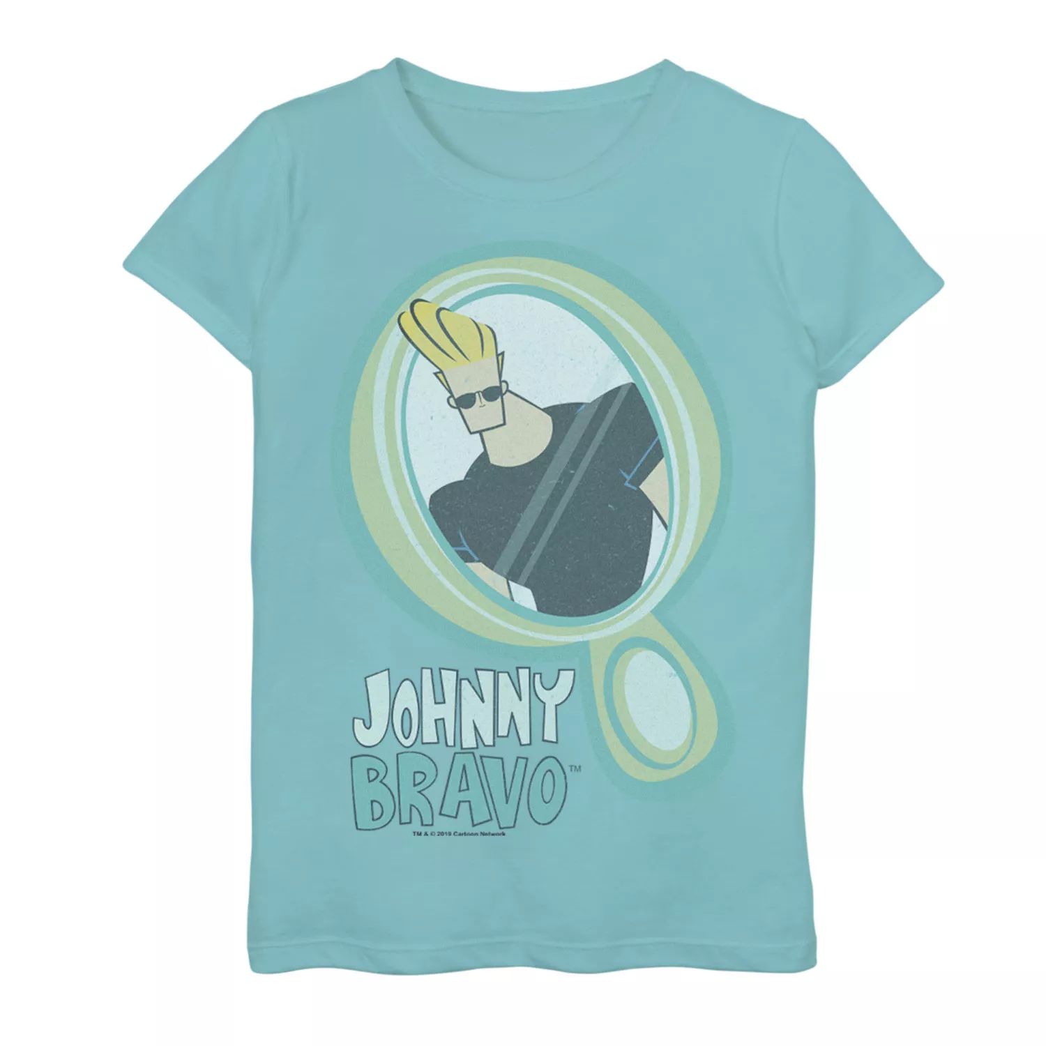 Футболка с рисунком «Джонни Браво» для девочек 7–16 лет, хорошо выглядящая в зеркале Cartoon Network cartoon animals
