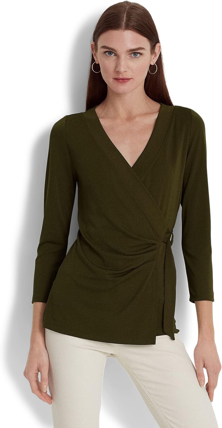 

Топ LAUREN Ralph Lauren Stretch Jersey Top, цвет Botanic Green