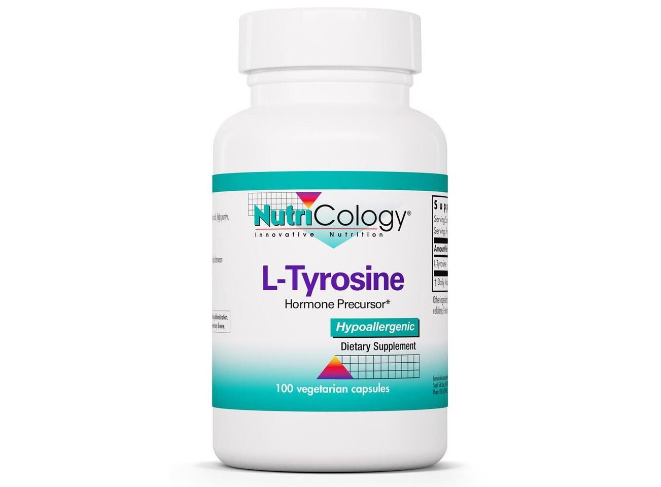 

Nutricology, L-тирозин 500 мг, 100 вегетарианских капсул