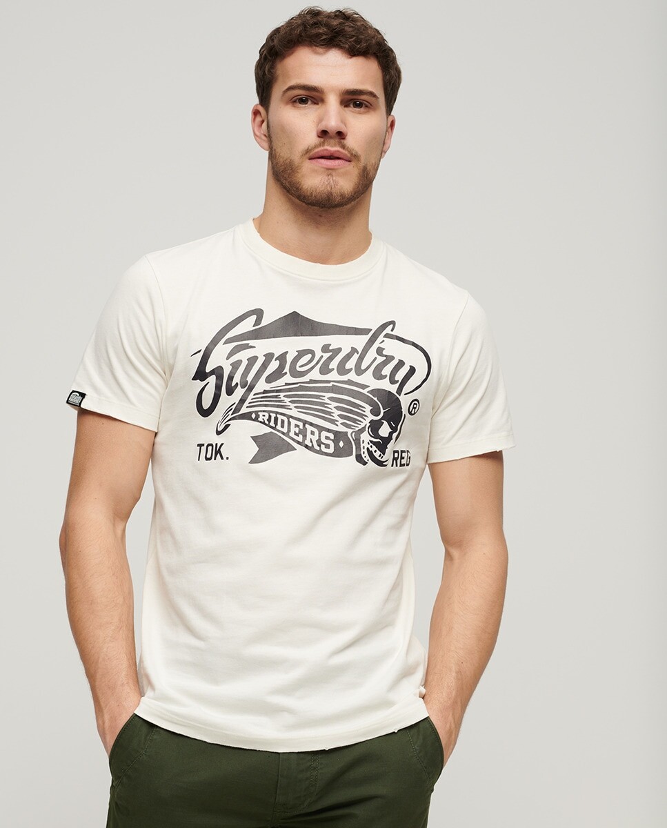 

Мужская футболка с рисунком Blackout Rock Superdry, крем