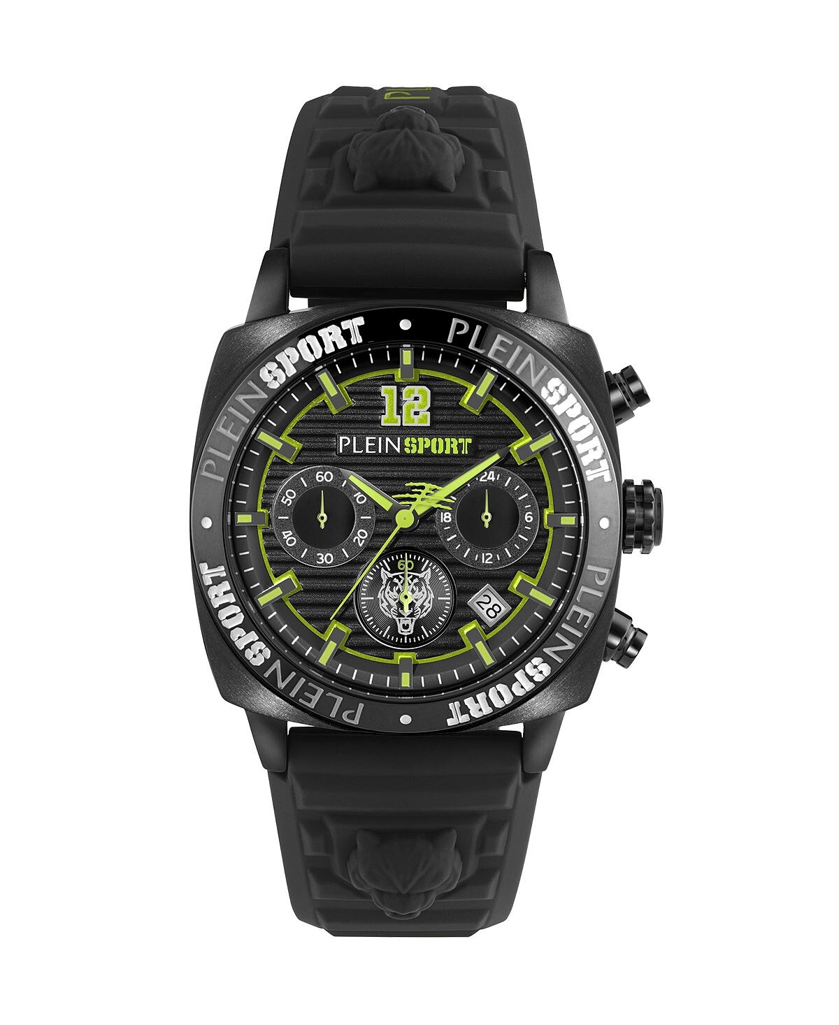 

Мужские часы Wildcat с черным силиконовым ремешком, 40 мм Plein Sport