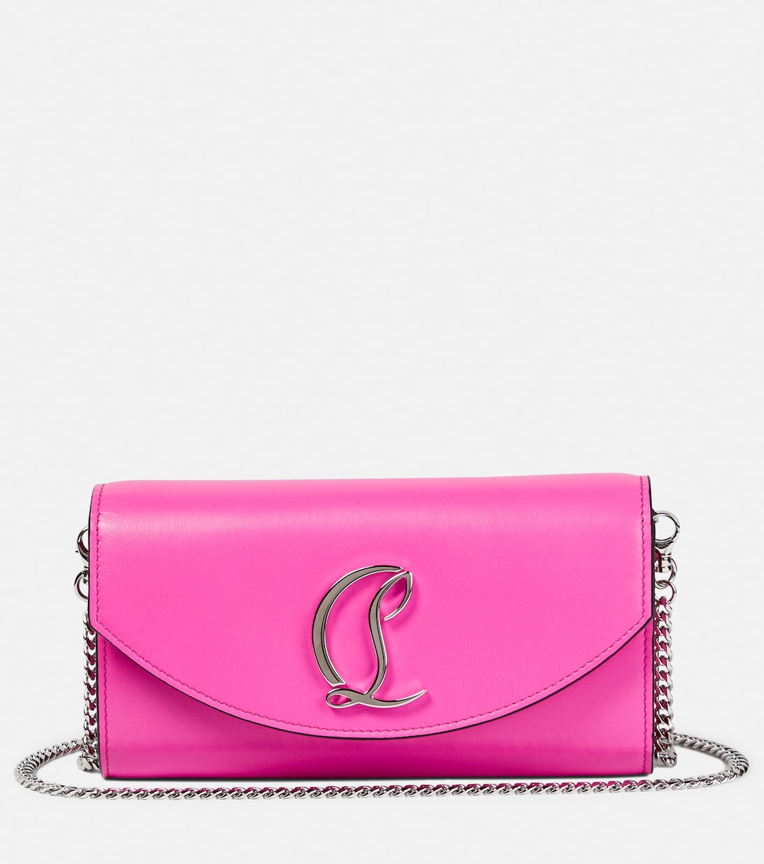 Кожаный кошелек на цепочке Christian Louboutin, розовый