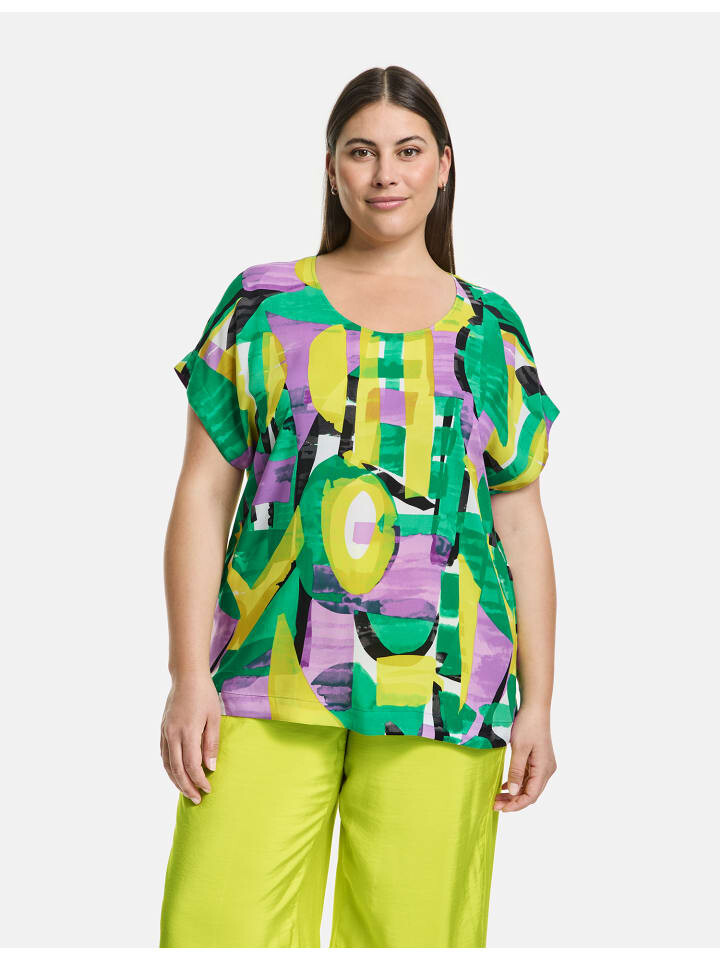 

Блуза SAMOON Kurzarm, цвет lemon green gemustert