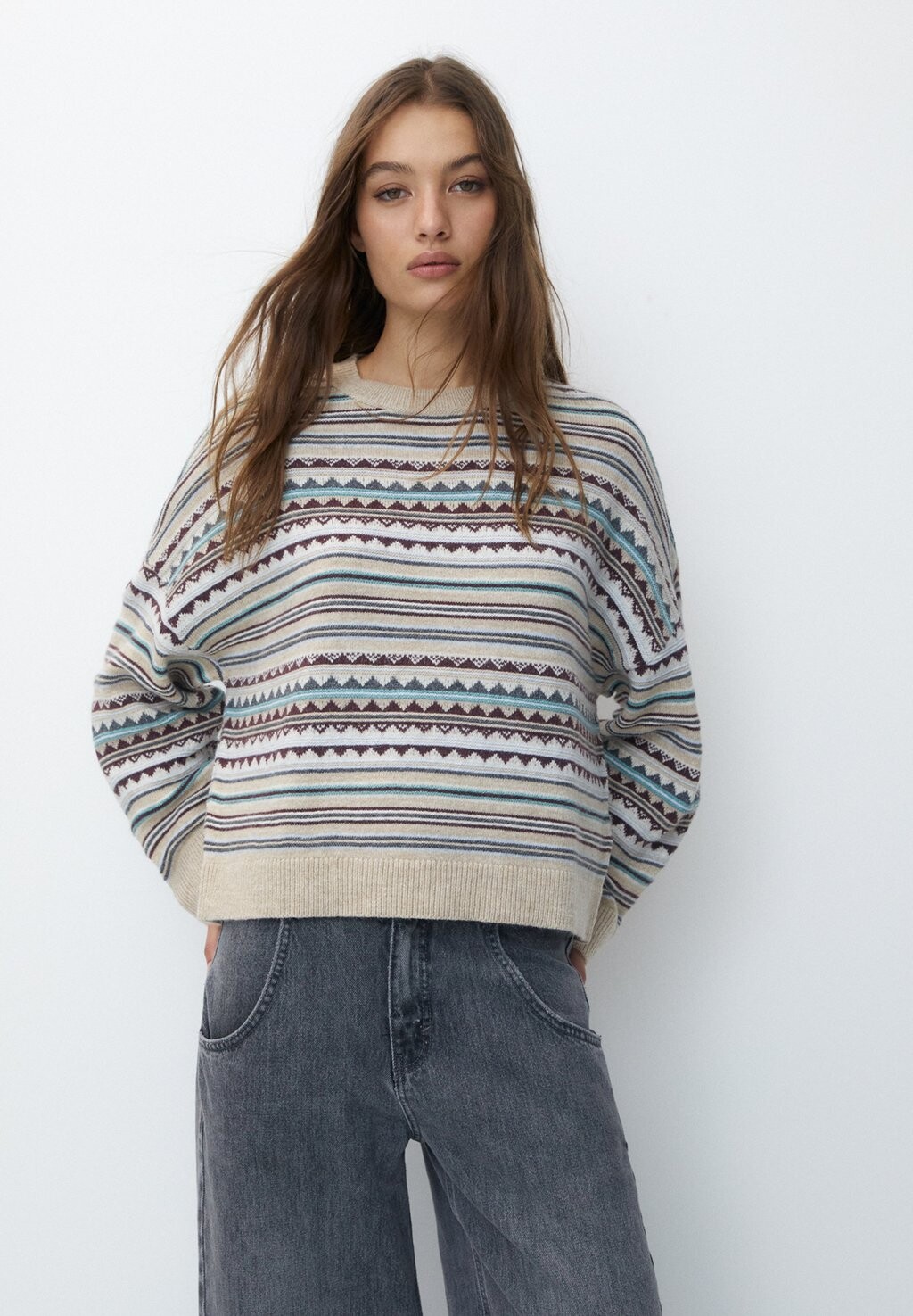 

Свитер PULL&BEAR, песочный, Бежевый
