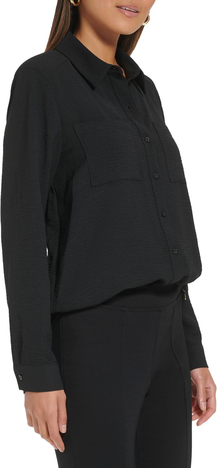 

Рубашка Calvin Klein Long Sleeve Button Front with Collar, черный