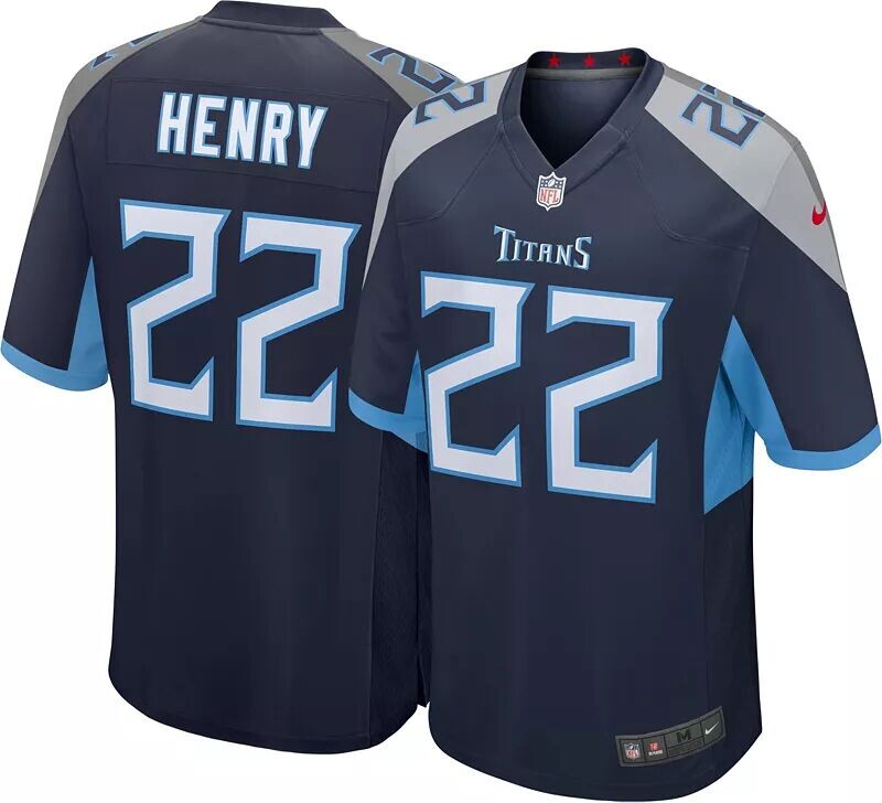 

Мужская темно-синяя игровая майка Nike Tennessee Titans Derrick Генри #22