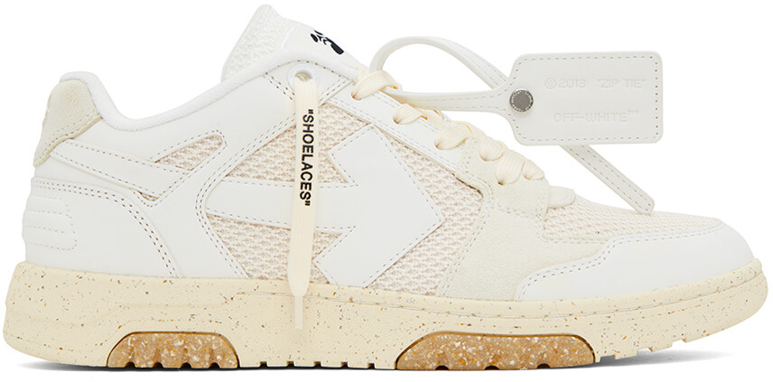 

Off-White Бело-бежевые узкие кроссовки Out Of Office