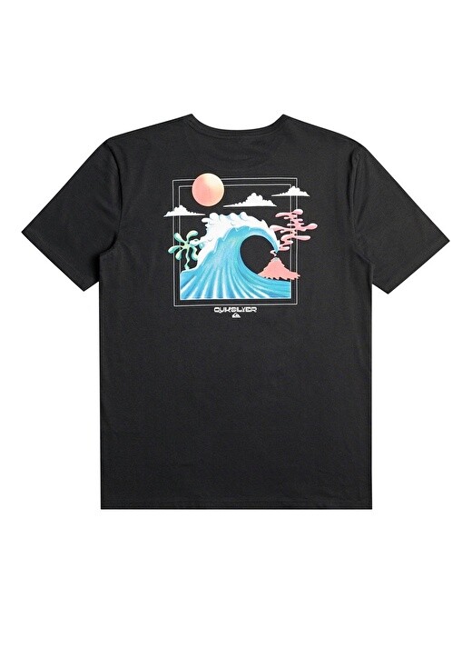 

Черная мужская футболка с круглым вырезом Quiksilver, Черный