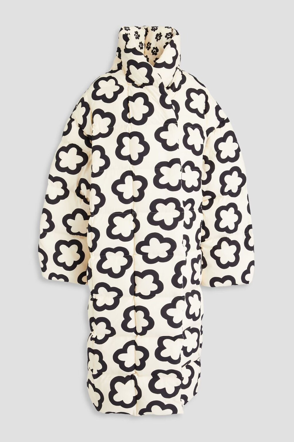 

Пуховик с цветочным принтом Tory Burch, цвет Off-white