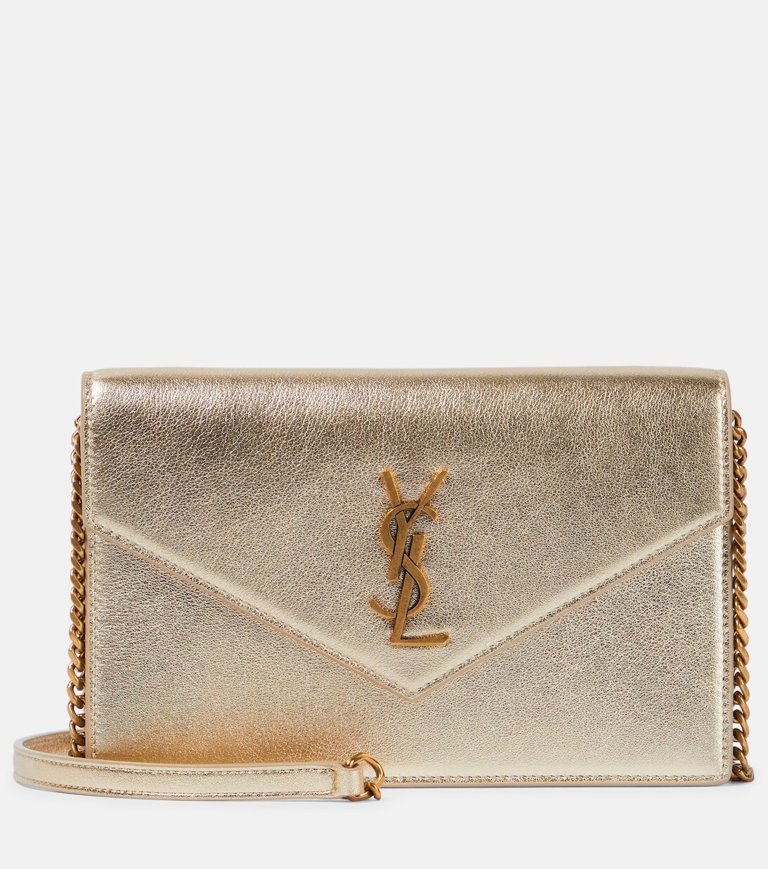 

Кошелек Cassandre с эффектом металлик на цепочке Saint Laurent, золотой