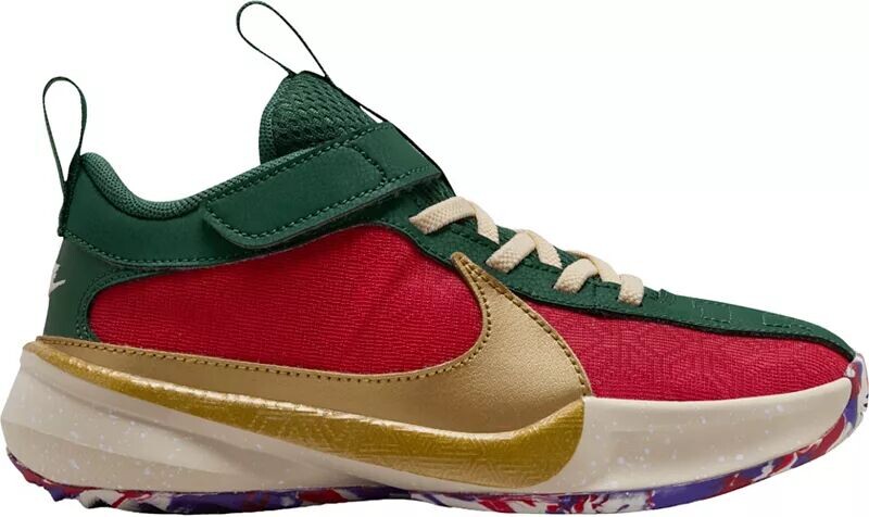 

Детские баскетбольные кроссовки Nike для дошкольников Freak 5, красный/фиолетовый