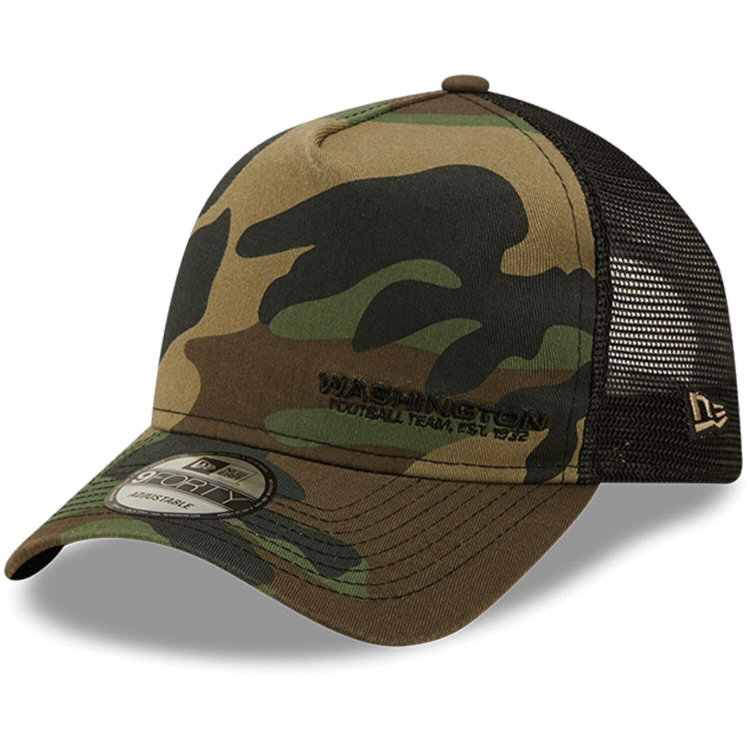 

Мужская кепка New Era Camo/Black Washington Football Team Flawless Utility A-Frame Trucker 9FORTY Snapback Hat