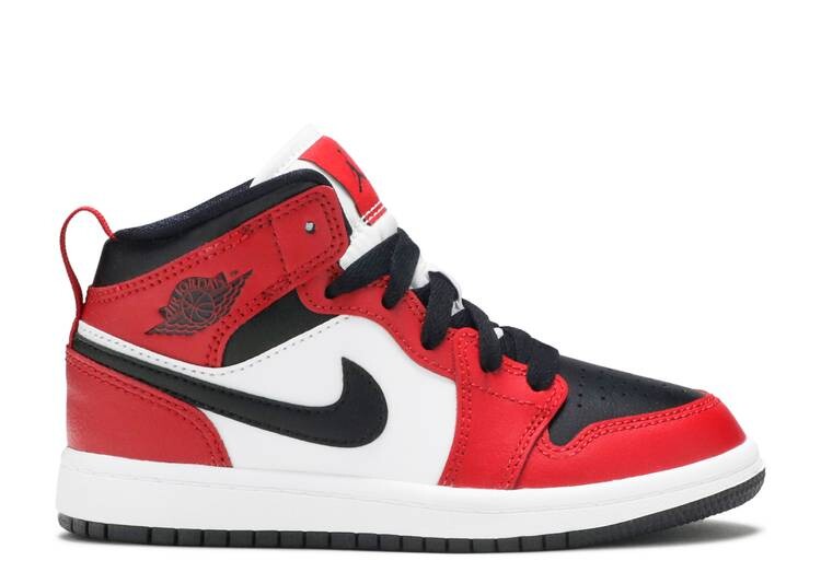

Кроссовки AIR JORDAN 1 MID PS 'CHICAGO BLACK TOE', черный