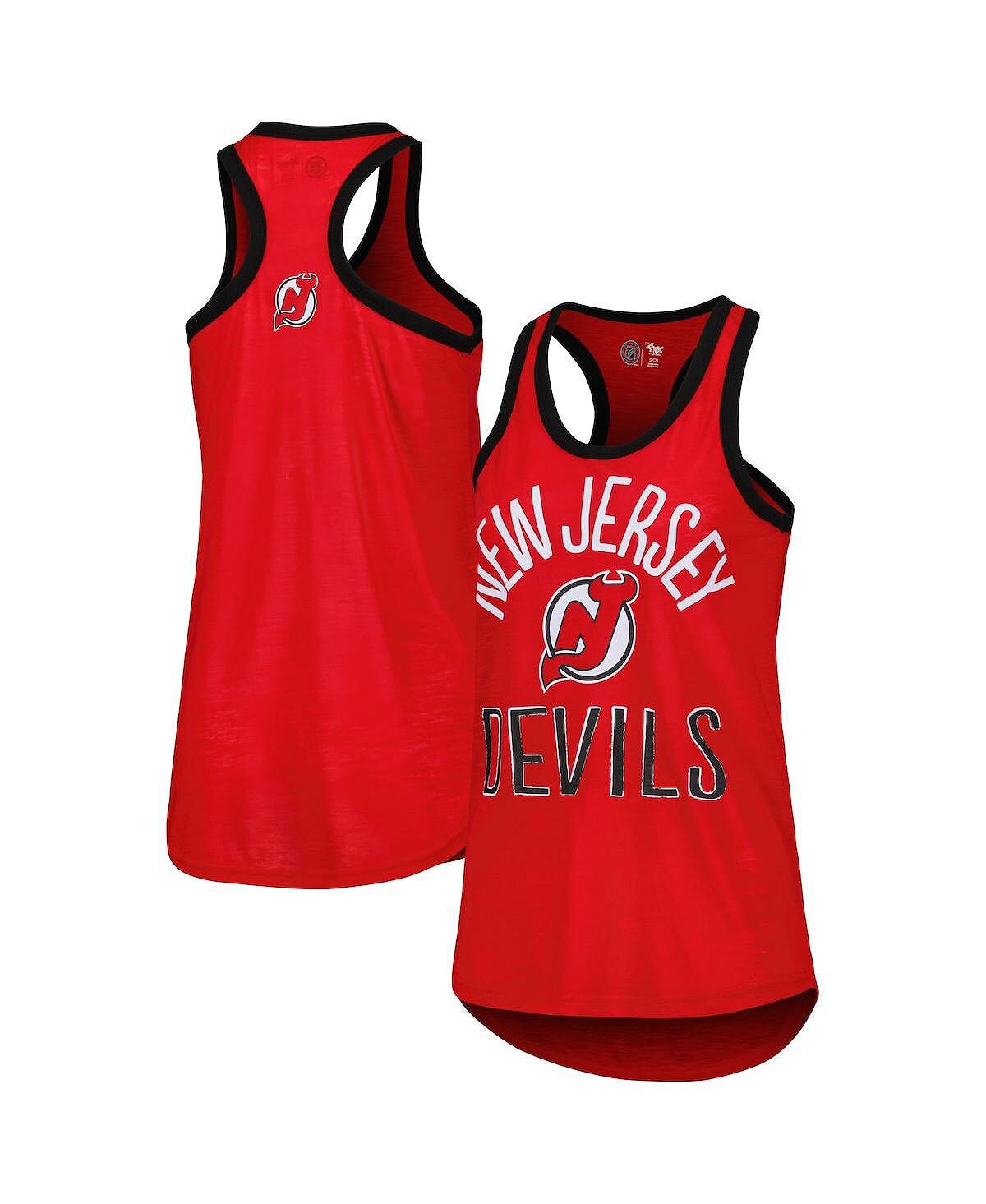 

Красная женская майка New Jersey Devils First Base Racerback с круглым вырезом G-III 4Her by Carl Banks, красный