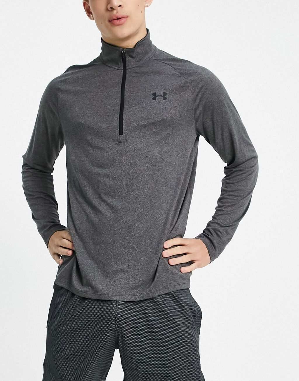 

Темно-серый топ с длинными рукавами и молнией 1/2 Under Armour Training Tech 2.0