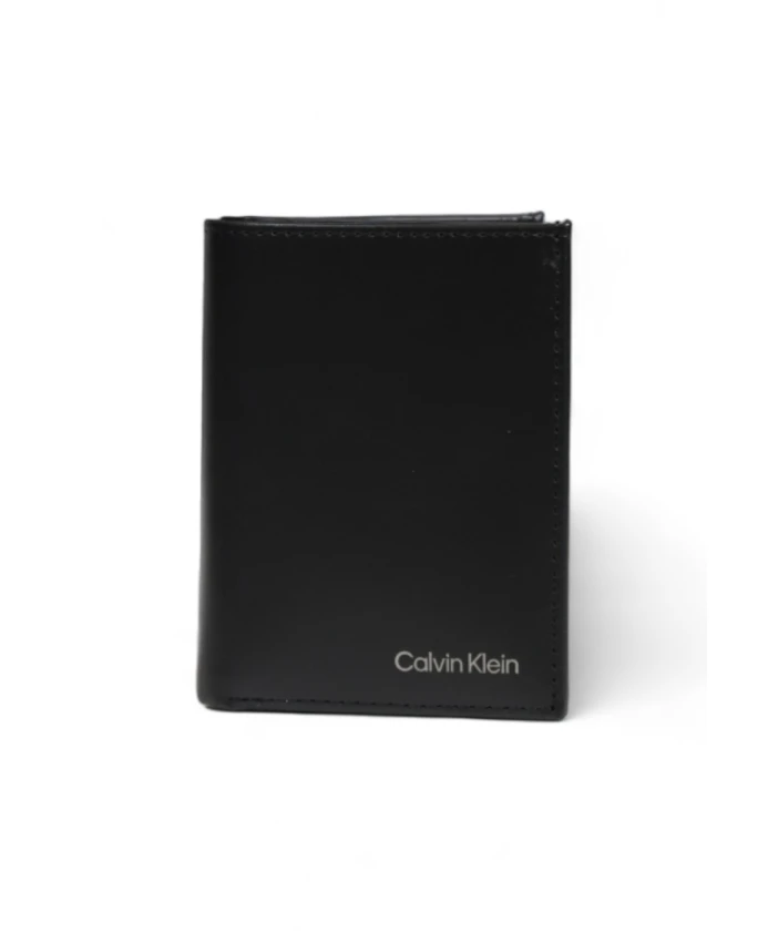 

Гладкий кошелек двойного сложения с отделением для монет Calvin Klein, черный