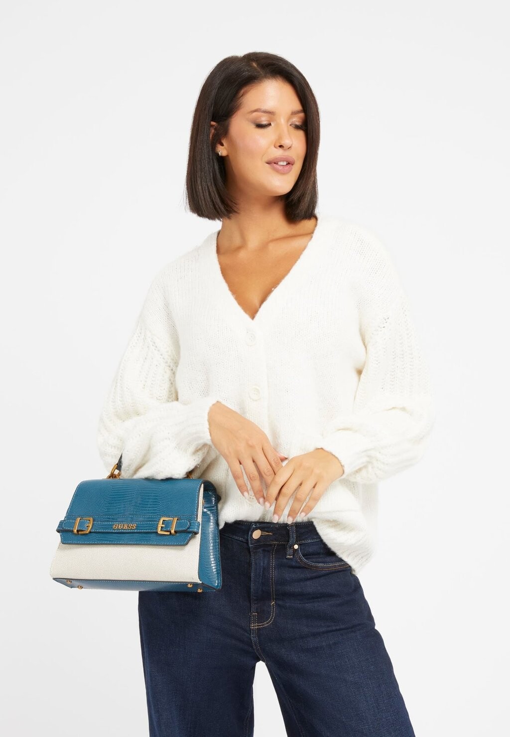 

Сумка Sestri Handle Flap Guess, цвет blau multi