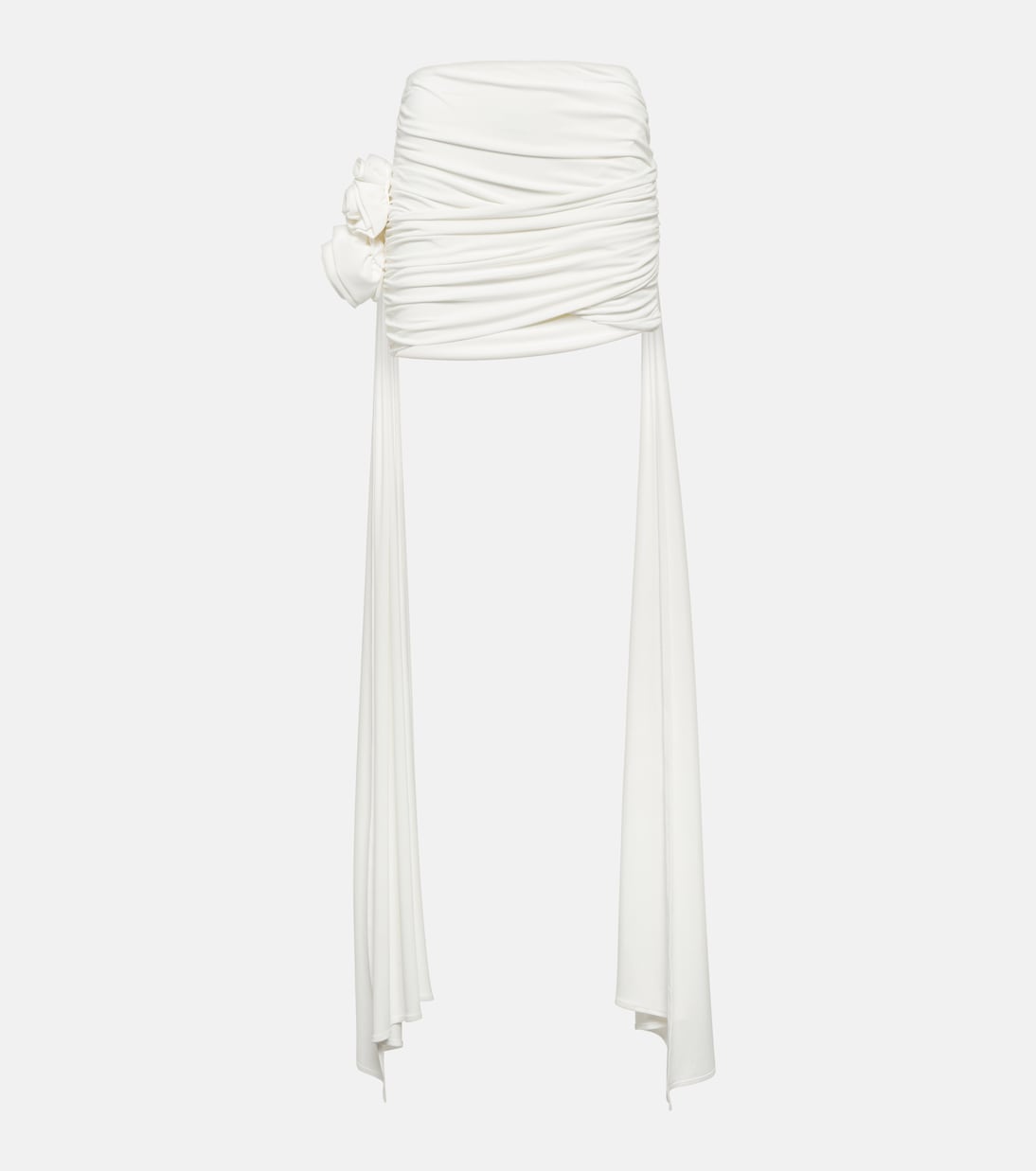 Мини-юбка со сборками и аппликацией Magda Butrym, белый юбка макси средней посадки со сборками magda butrym коричневый