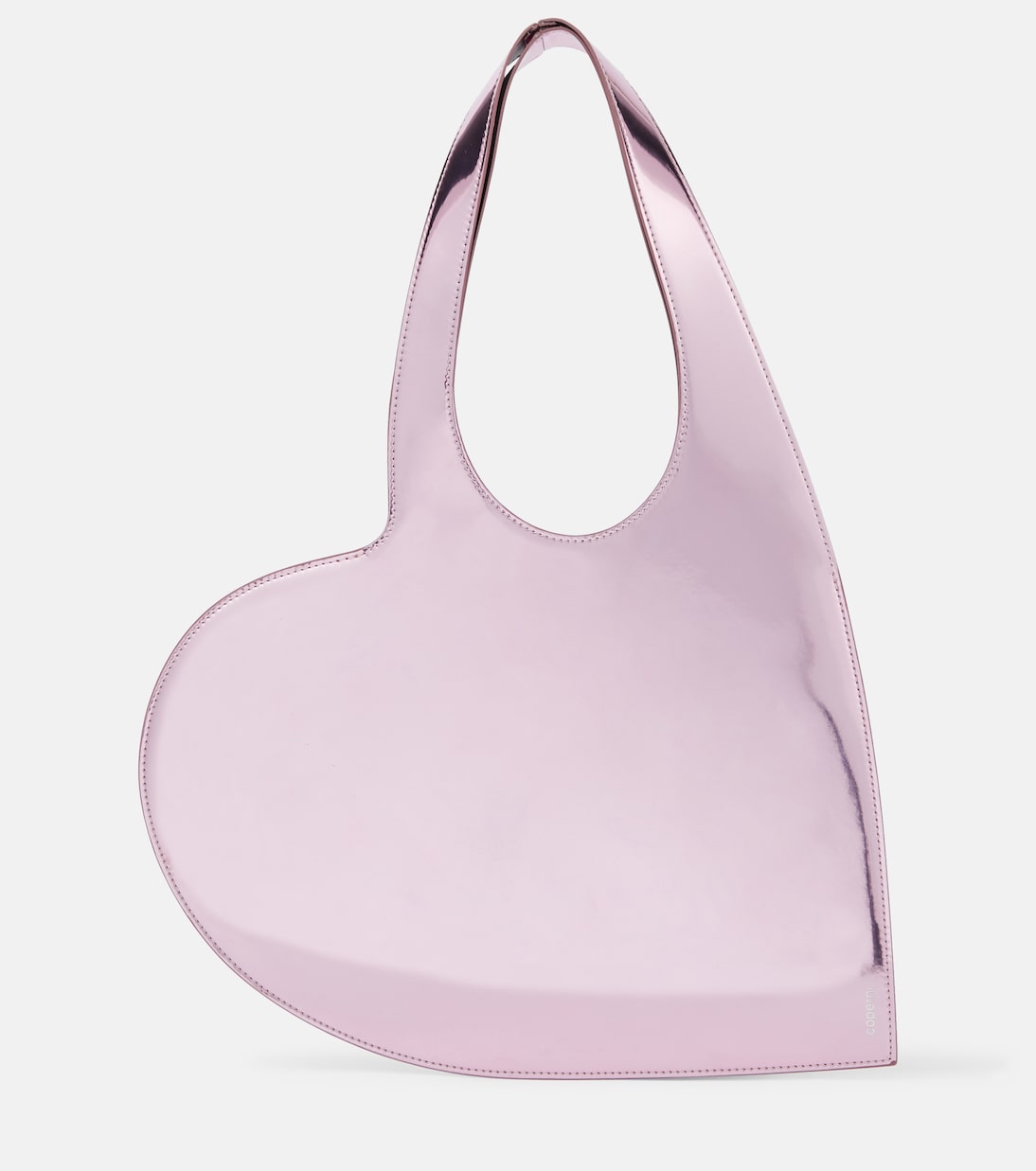 Мини-сумка-тоут heart с эффектом металлик Coperni, розовый цена и фото