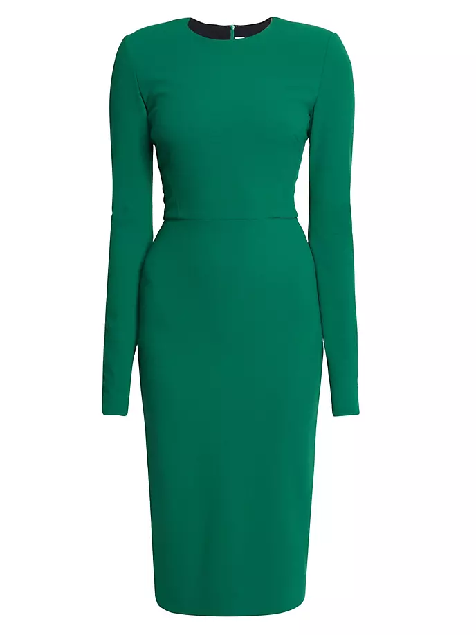 

Облегающее платье из смесовой шерсти Victoria Beckham, цвет viridian