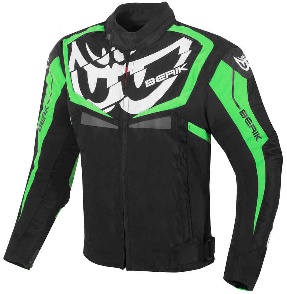 Водонепроницаемая мотоциклетная текстильная куртка Radic Evo Berik, черный/белый/зеленый