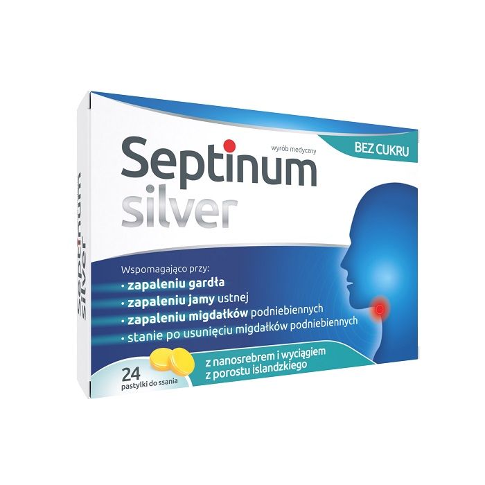 Увлажняющий крем для горла Septinum Silver Pastylki Do Ssania, 24 шт