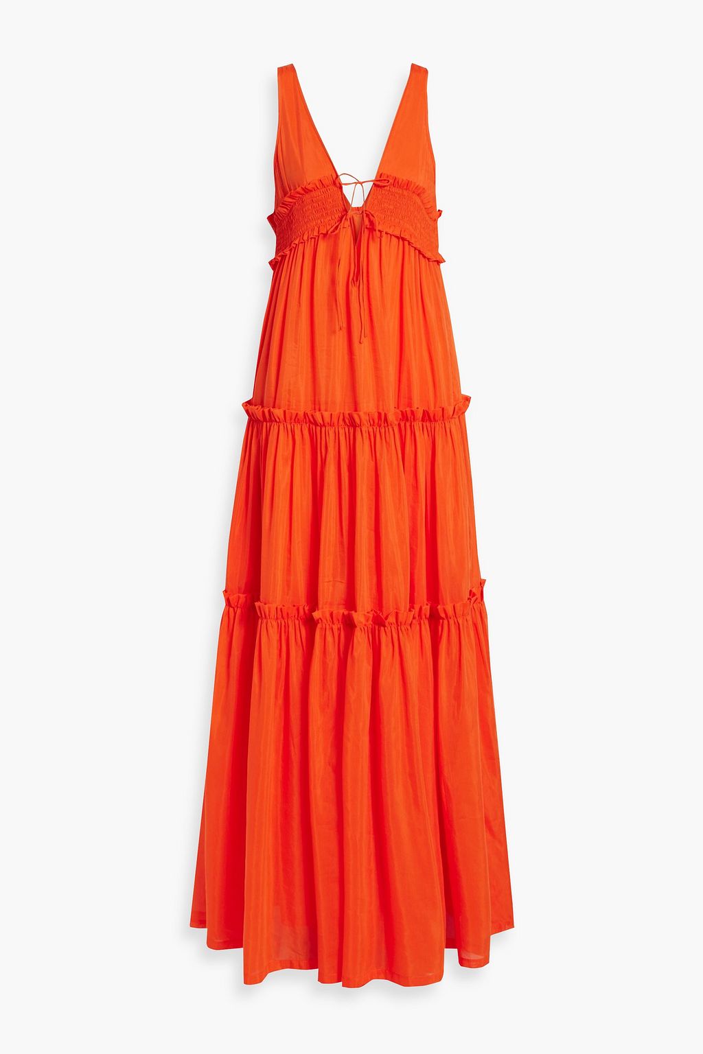 Платье макси из вуали Myla с присборками из хлопка и шелка NICHOLAS, оранжевый