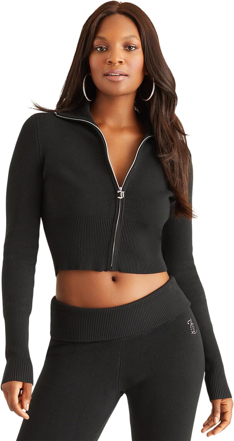 

Свитер с высокой резинкой и блестками Juicy Couture, цвет Liquorice