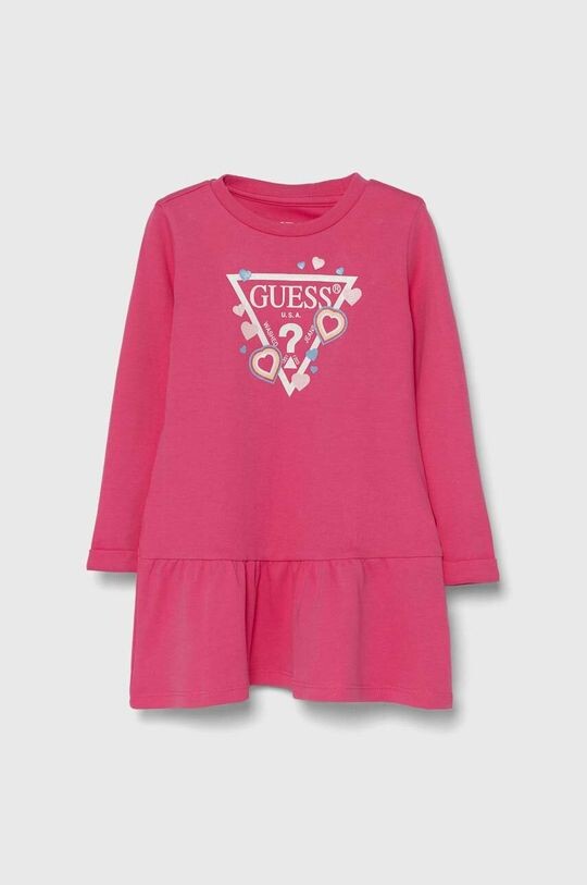 

Детское хлопковое платье Guess, розовый