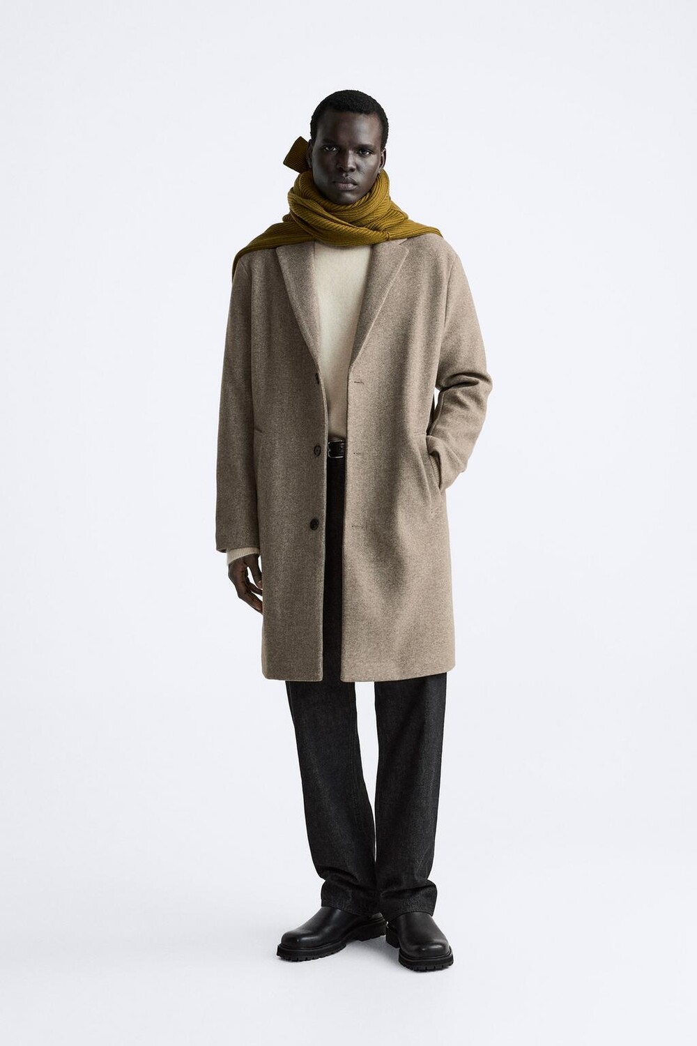 

Комфортное пальто ZARA, бежевый