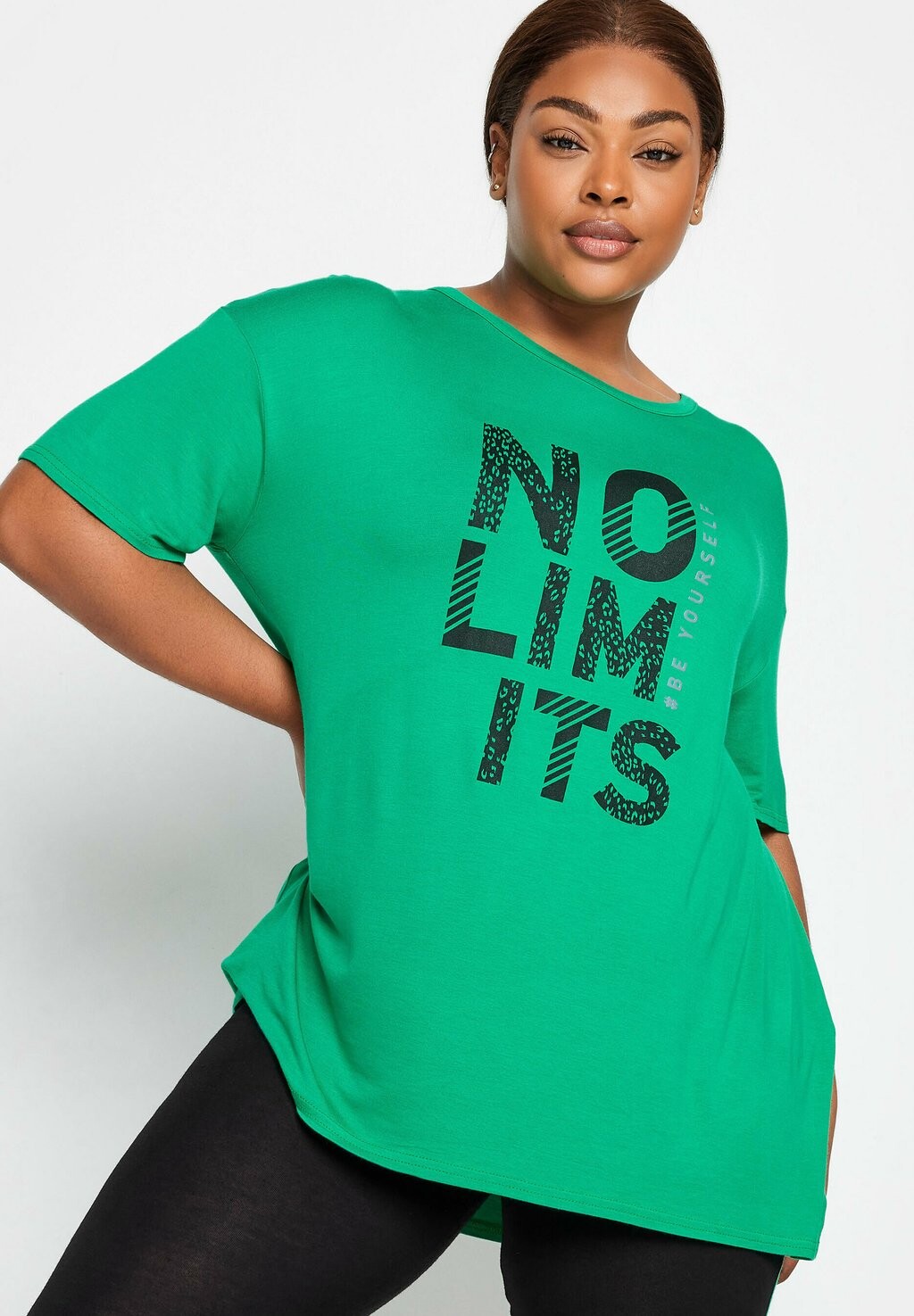 

Футболка с принтом NO LIMITS SLOGAN Yours Clothing, цвет Green