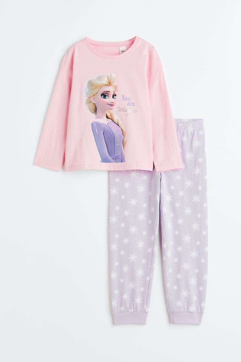 

Пижамный комплект H&M Disney Frozen Jersey, 2 предмета, светло-фиолетовый/розовый