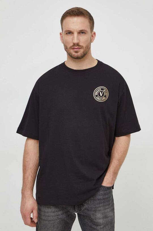 

Хлопковая футболка Versace Jeans Couture, черный