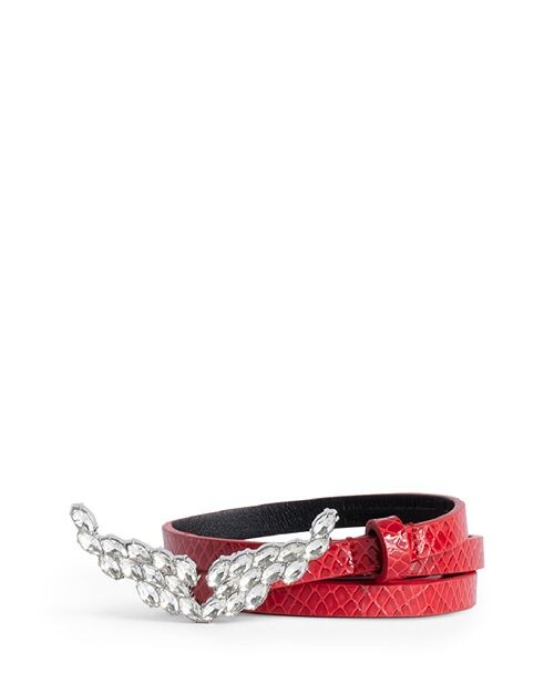 

Ремень Rock из глянцевой кожи с тиснением Zadig & Voltaire, цвет Red