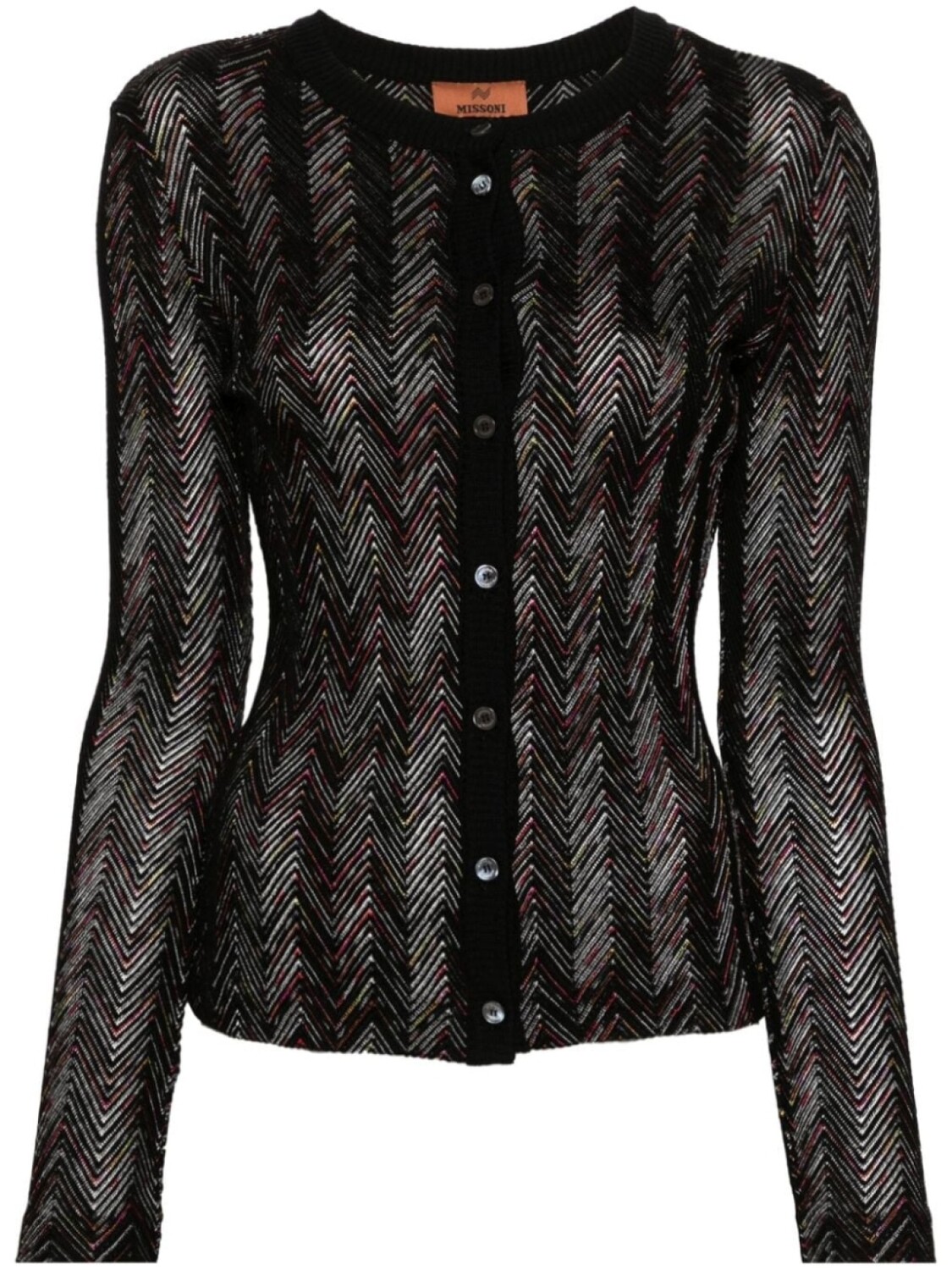 

Missoni кардиган без воротника с узором зигзаг, черный