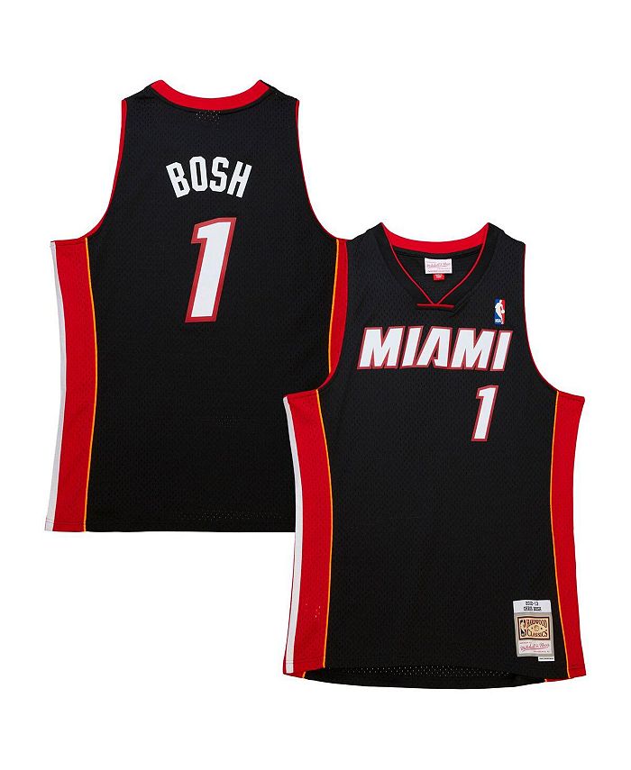 

Мужская черная футболка с именем и номером в стиле ретро от Chris Bosh Miami Heat Hardwood Classics Mitchell & Ness, черный