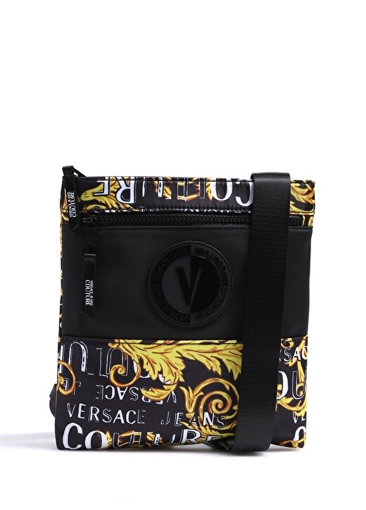

Мужская сумка-мессенджер черно-золотая Versace Jeans Couture