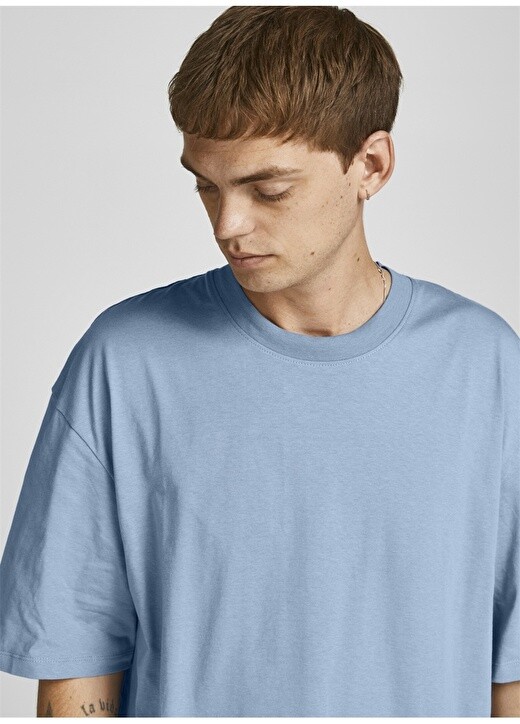 

Голубая мужская футболка с принтом Jack & Jones, Синий