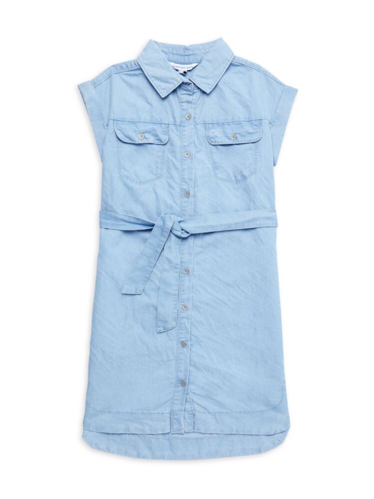 

Платье-рубашка из цвет Chambray для девочек с поясом Calvin Klein, цвет Chambray