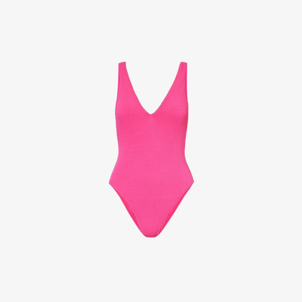 

Купальник sea dive с v-образным вырезом и жатым принтом Seafolly, цвет fuchsia rose
